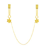 UPKO Snowflake Chain Nipple Clamps (Gold) - Bedroom Fun | Avec Amour Sexy Lingerie