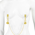 UPKO Snowflake Chain Nipple Clamps (Gold) - Bedroom Fun | Avec Amour Sexy Lingerie