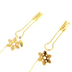UPKO Snowflake Chain Nipple Clamps (Gold) - Bedroom Fun | Avec Amour Sexy Lingerie